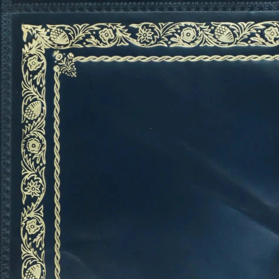 Blue Calf Leather Inserts with Gold Tooling