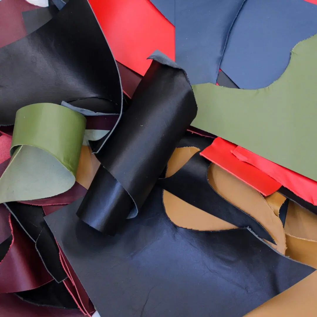 Assorted Calf Leather Off Cuts close up