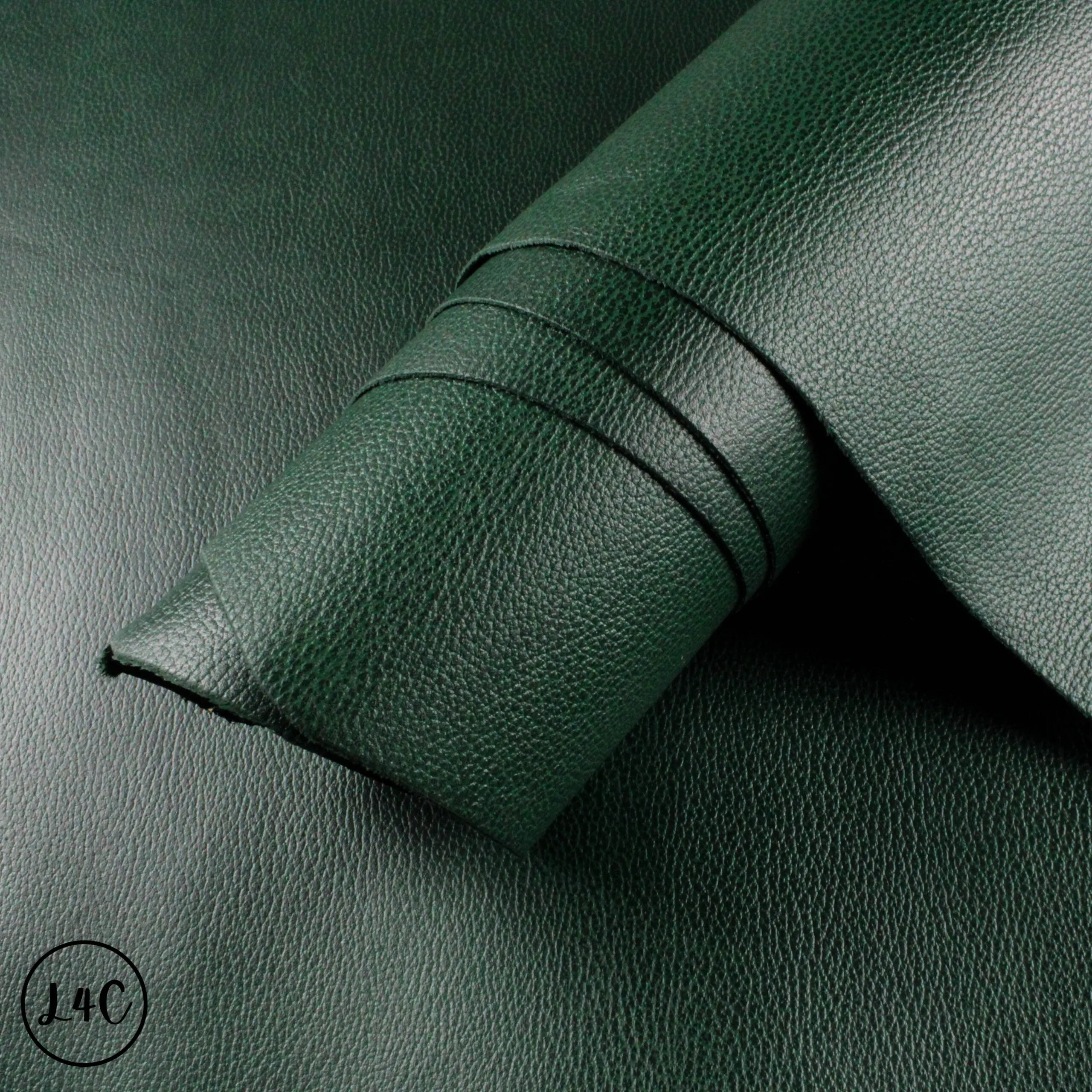 Evergreen Embossed Textured Grain Leather rolled up