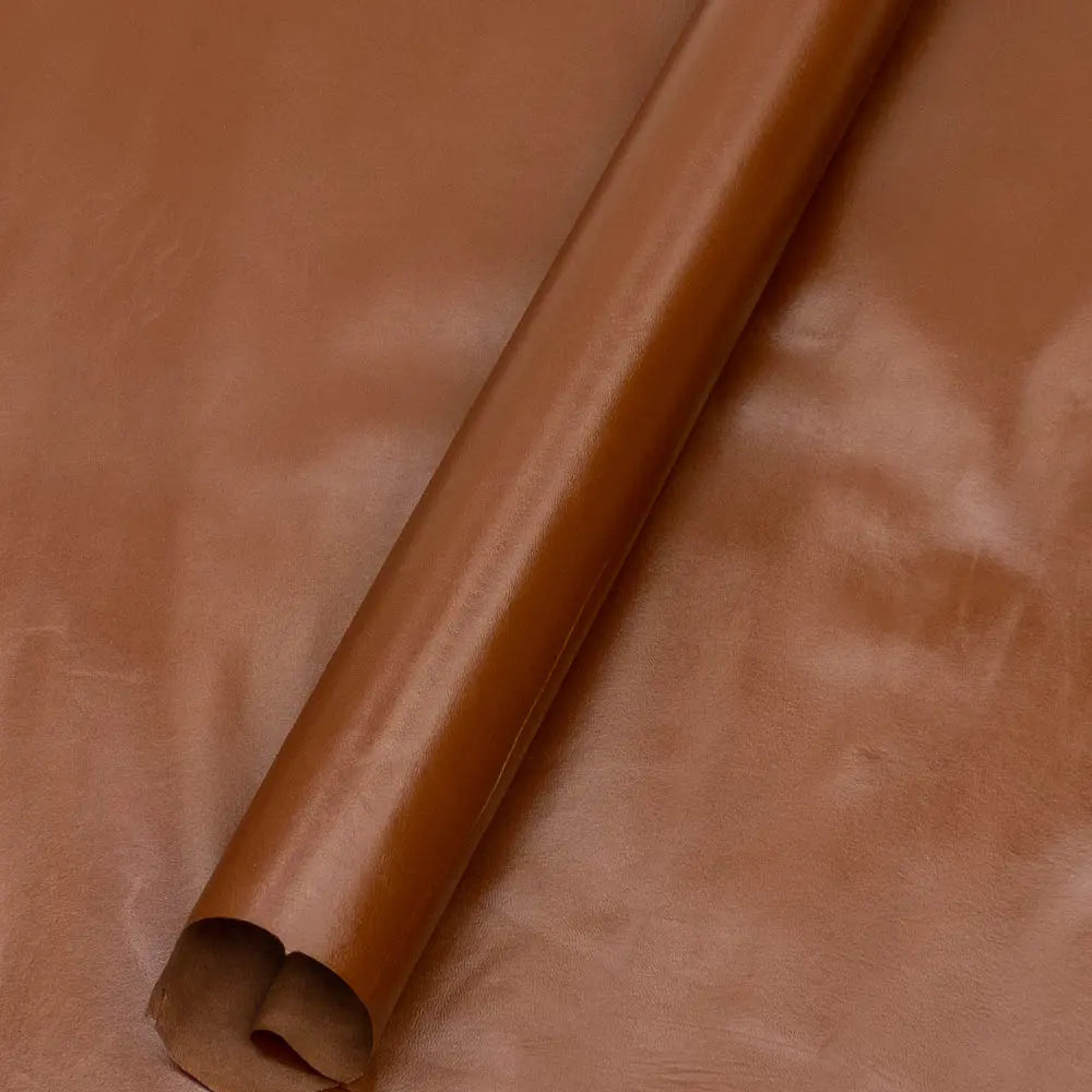 Goatskin Skiver Leather Veg Tan, Chestnut, 6.25 sq ft rolled