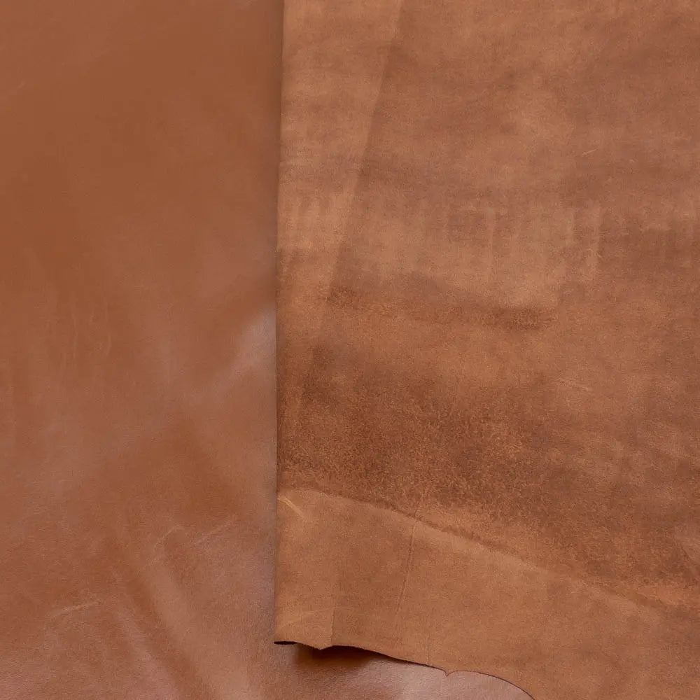 Goatskin Skiver Leather Veg Tan, Chestnut, 6.25 sq ft backing