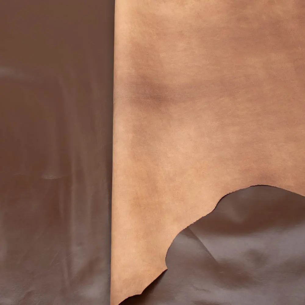 Goatskin Skiver Leather Veg Tan, Chocolate, 8.00 – 8.50 sq ft backing