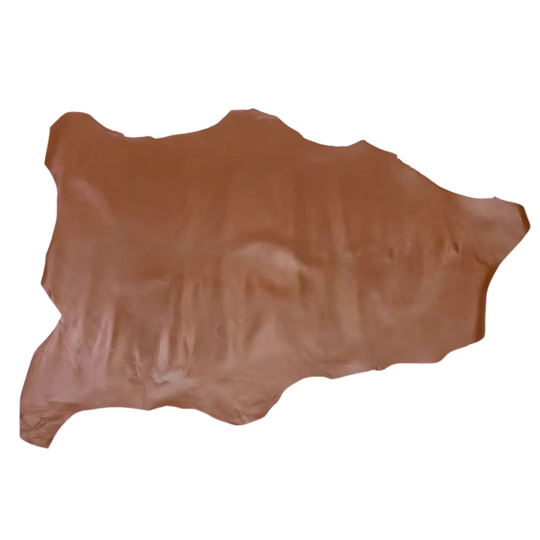 Goatskin Skiver Leather Veg Tan, Chestnut, 6.25 sq ft whole hide