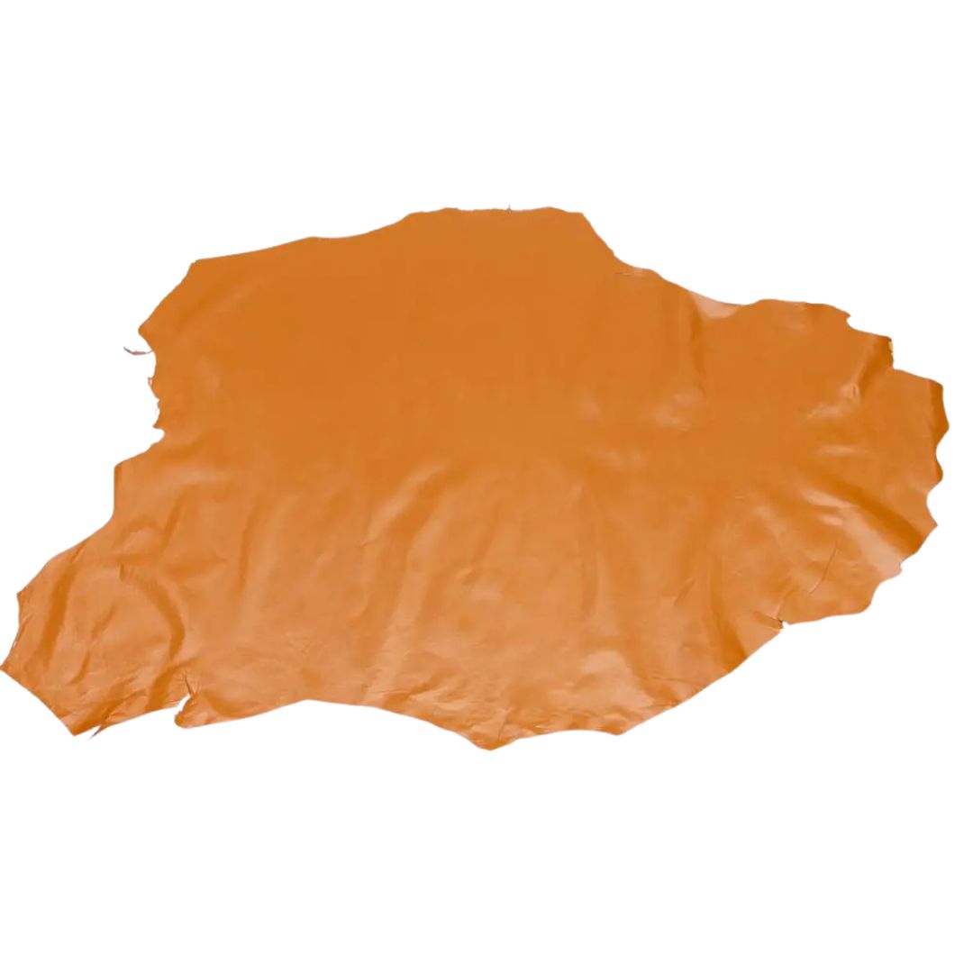 Goatskin Skiver Leather Veg Tan, Saddle Tan, 8.0 sq ft whole hide