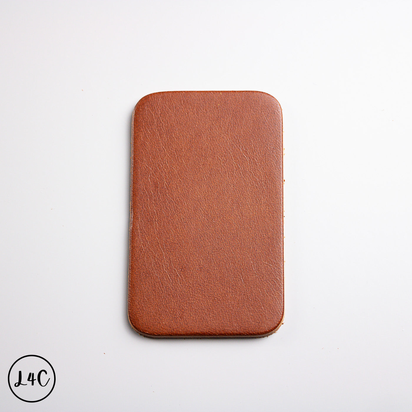 Brown leather label on a white background
