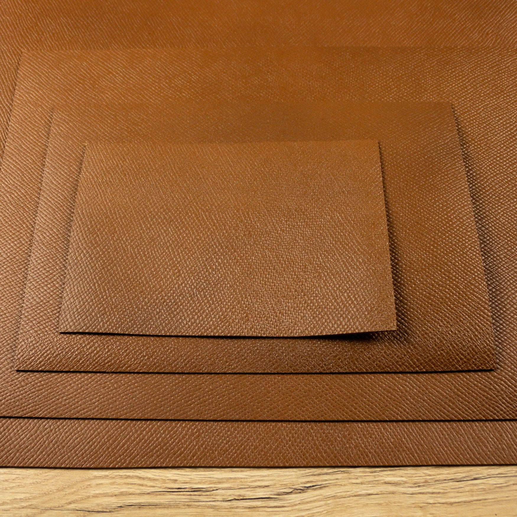 Hatch Grain Embossed Veg Tan Leather, A Size Panels