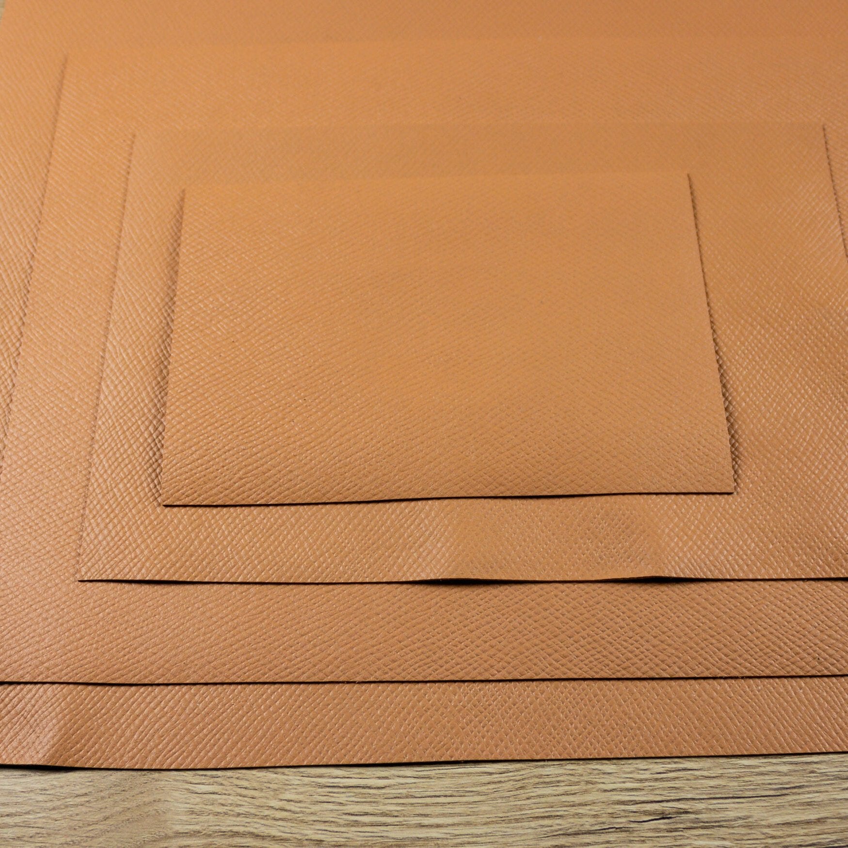Hatch Grain Embossed Veg Tan Leather, A Size Panels