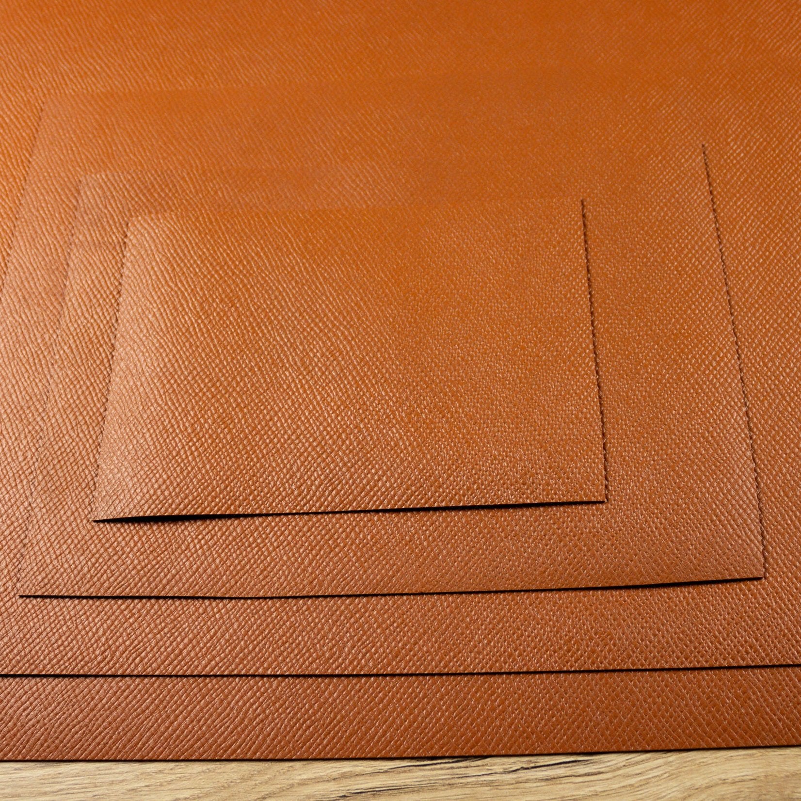 Hatch Grain Embossed Veg Tan Leather, A Size Panels