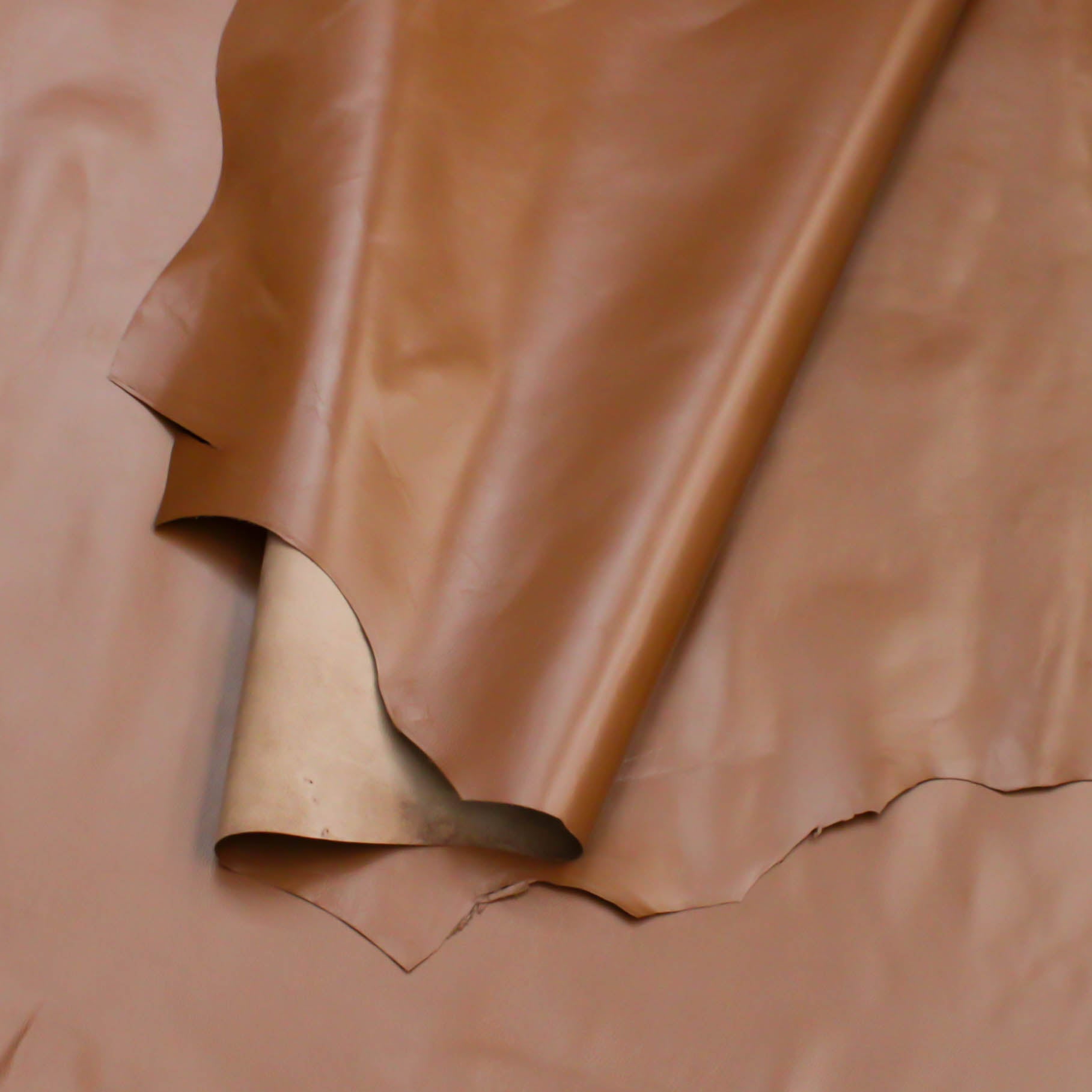 Goatskin Skiver Leather Veg Tan, Oxford Tan, 7.0 sq ft