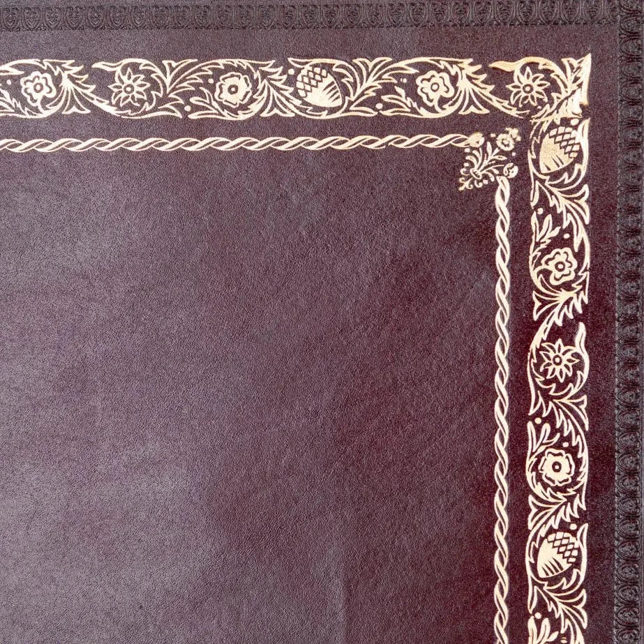 Burgundy Calf Leather Inserts with Gold Tooling