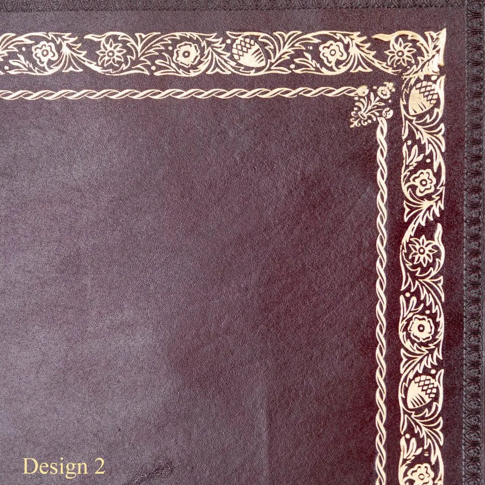Burgundy Calf Leather Inserts with Gold Tooling design 2