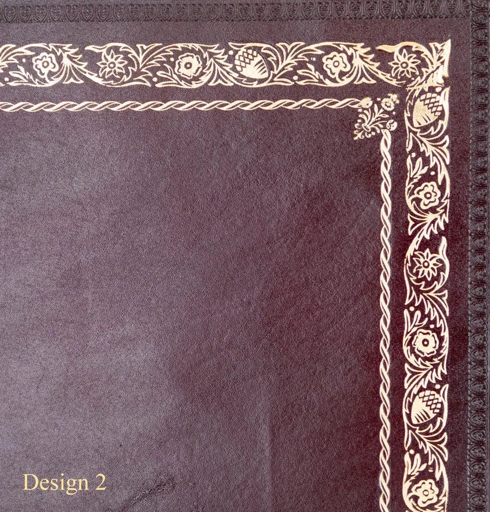 Burgundy Calf Leather Inserts with Gold Tooling design 2