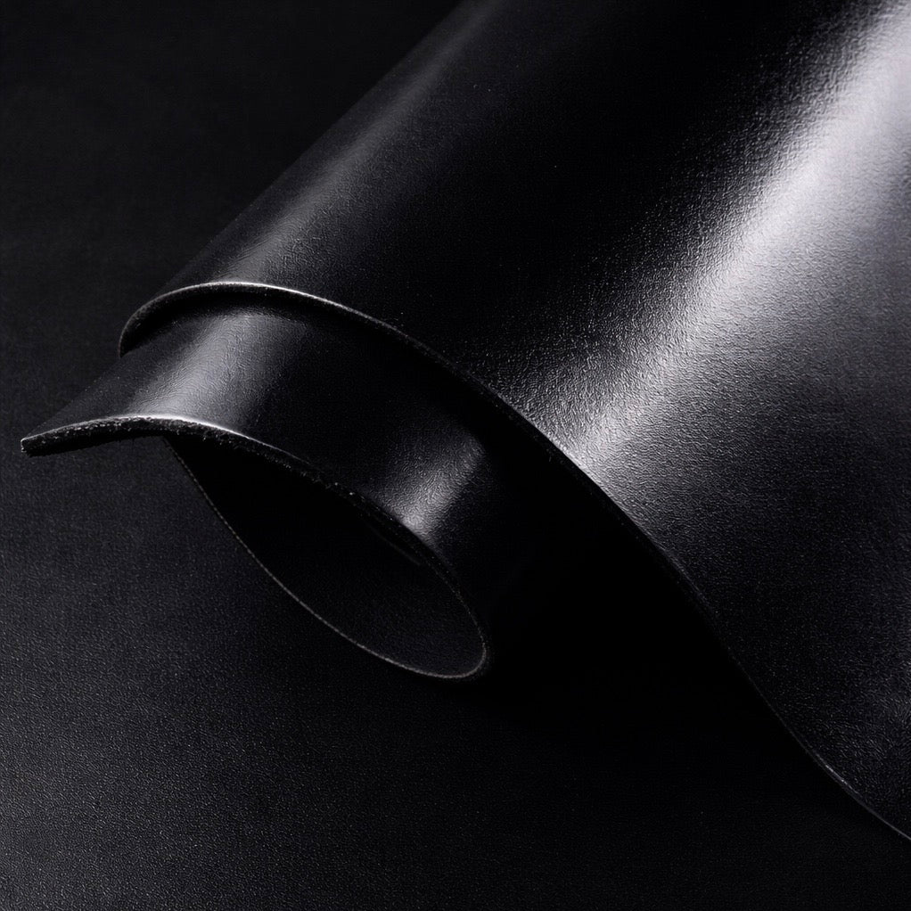 black veg tanned leather