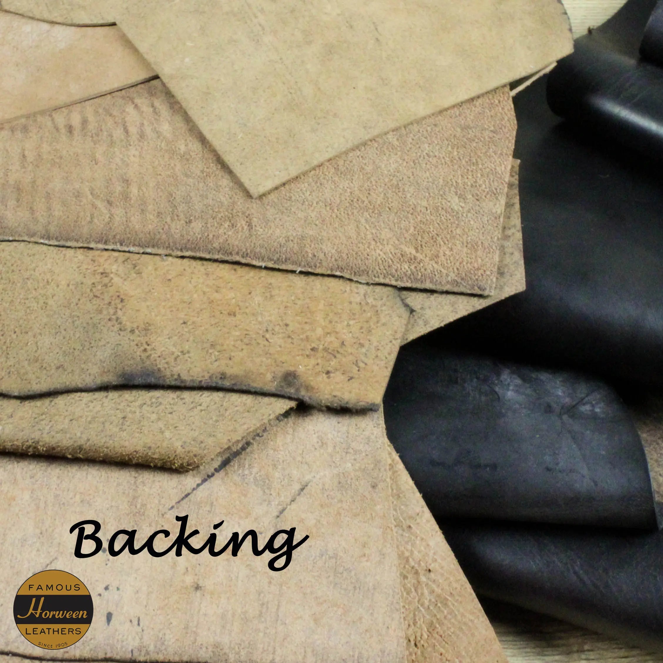 Horween Chromexcel Leather Horse fronts, Black backing