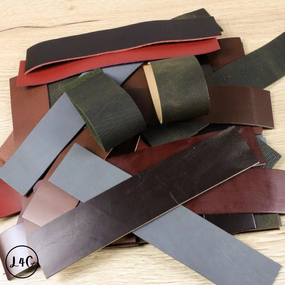 Assorted Leather Straps Folded
