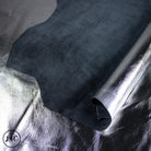 Dark gray leather texture on a textured surface
