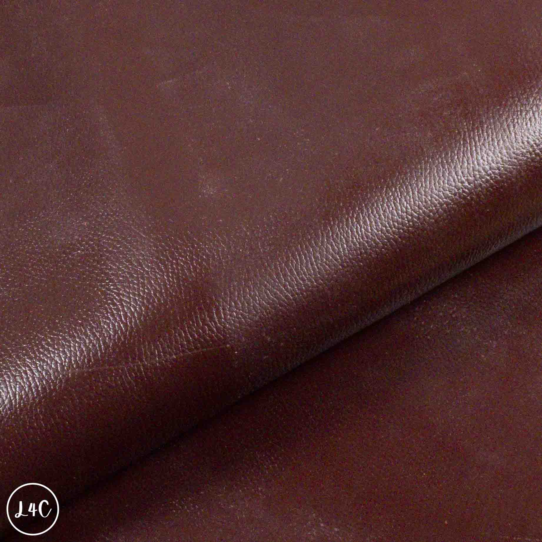 Red pebbled grain Leather