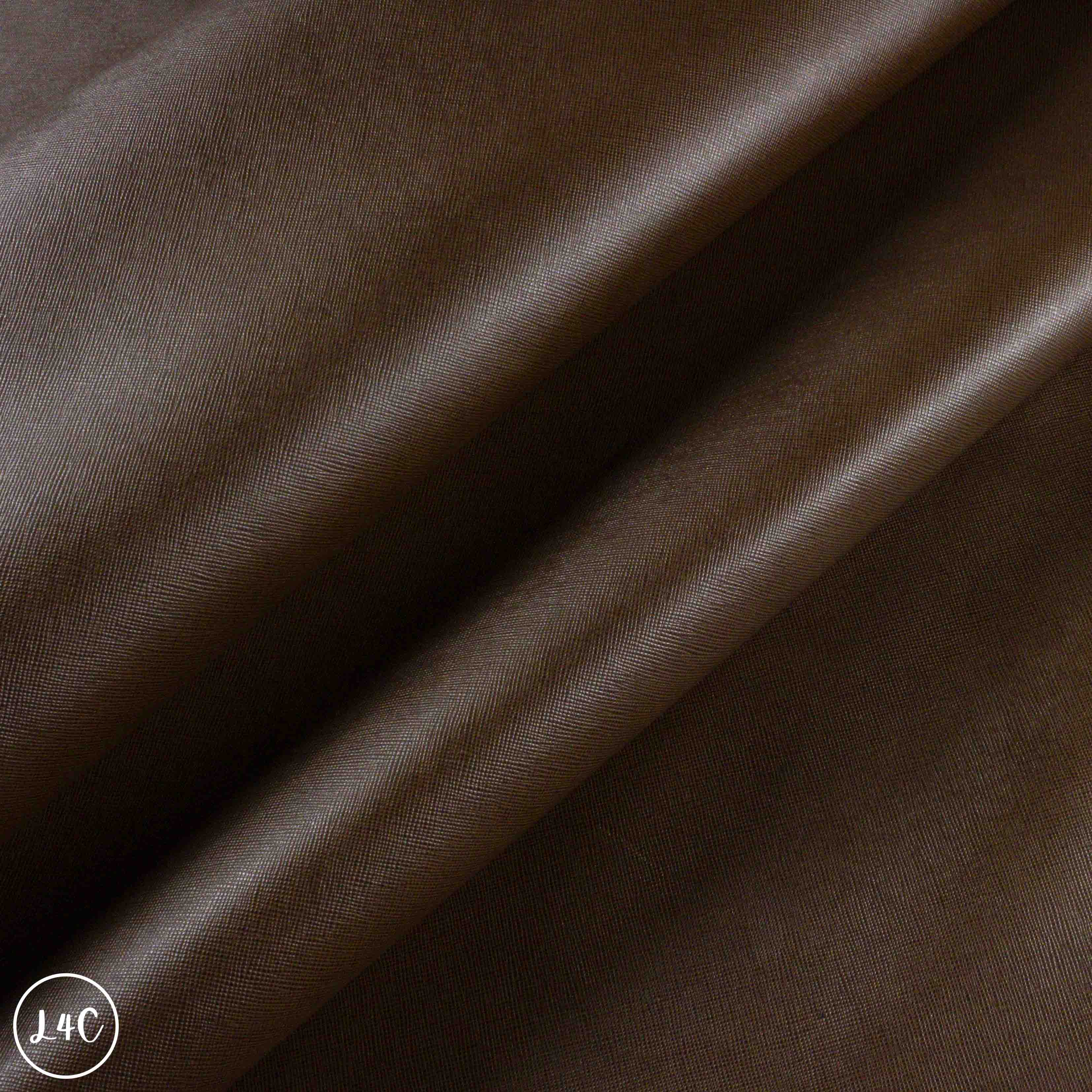 Brown Saffiano Embossed Leather Ripple