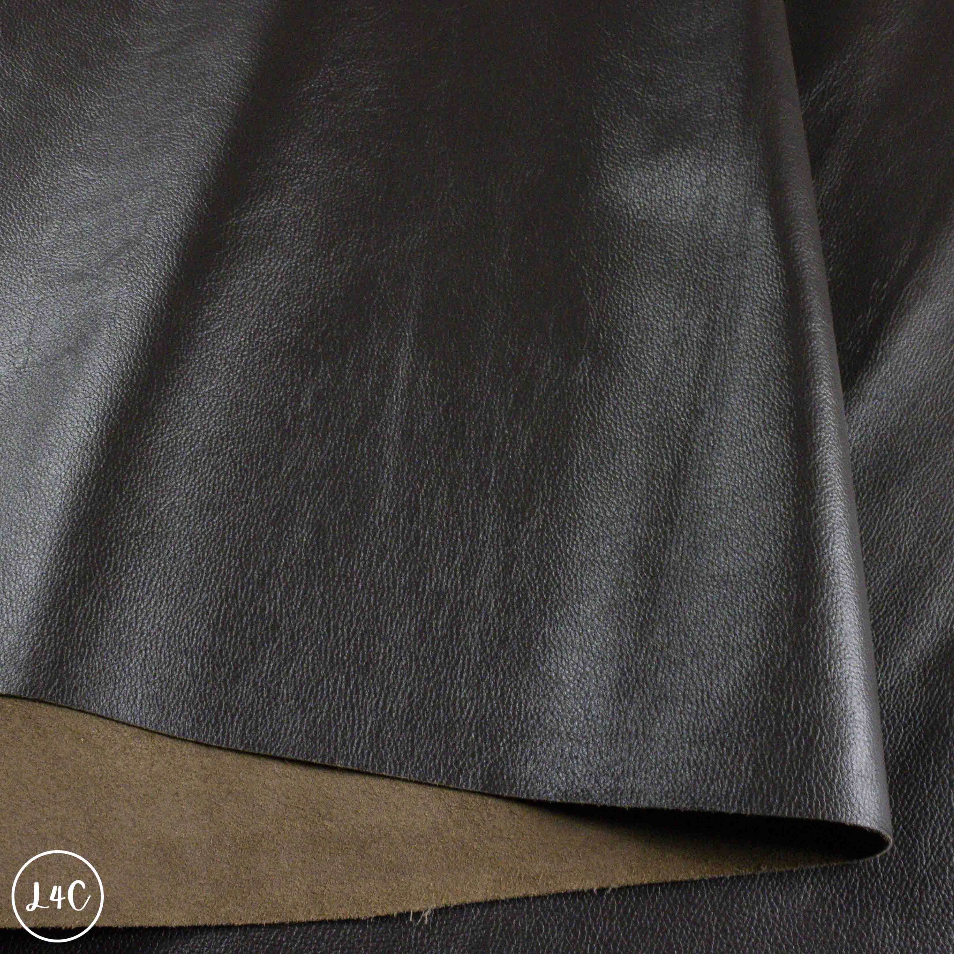 Dark Chocolate Upholstery Leather Hide folded