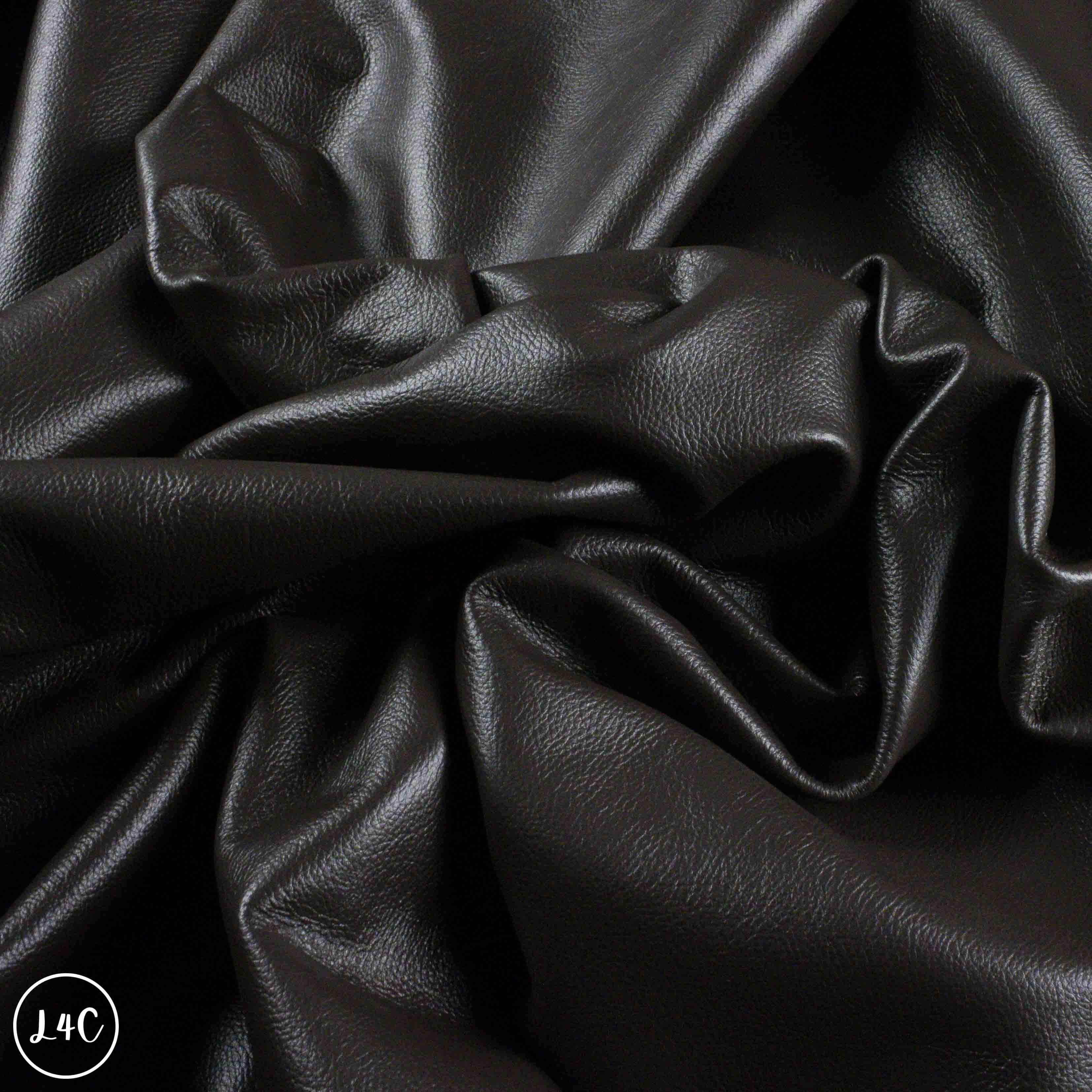 Dark Chocolate Upholstery Leather Hide scrunched