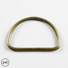 Bronze D-ring on a white background