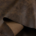 Close-up of brown leather hide with visible texture