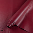 Roll of red leather hide