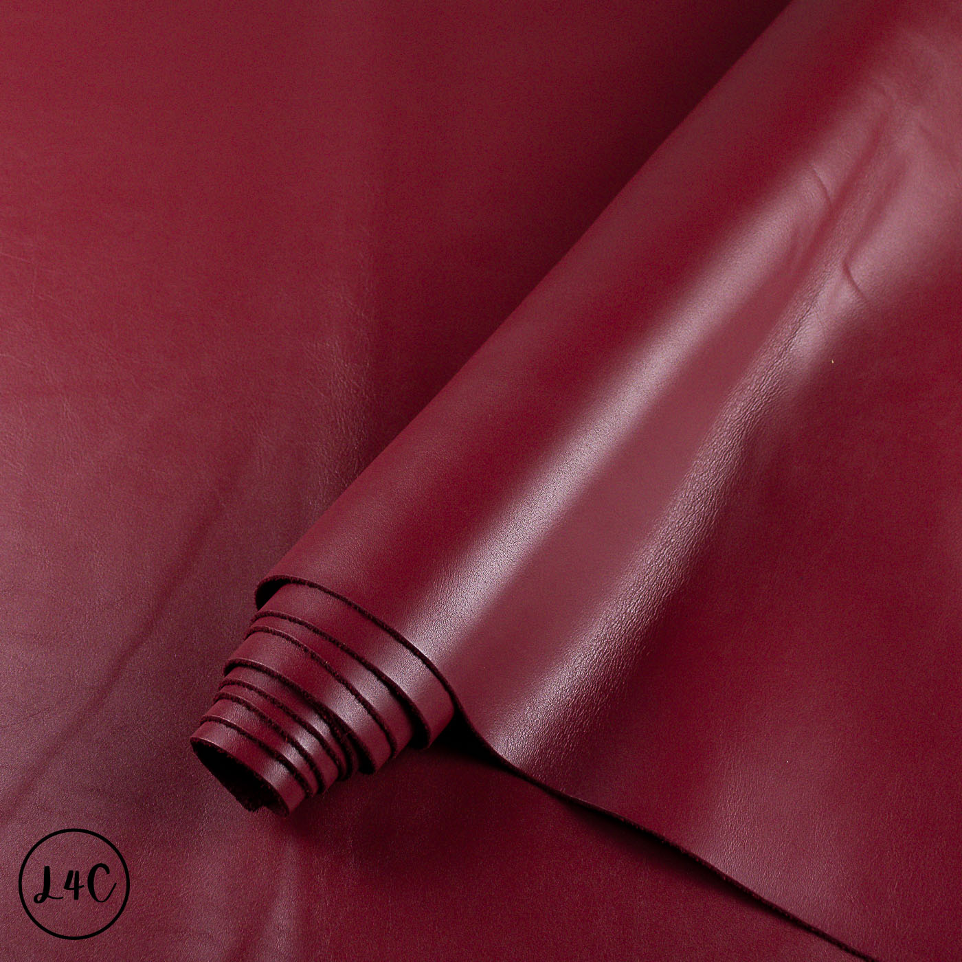 Roll of red leather hide