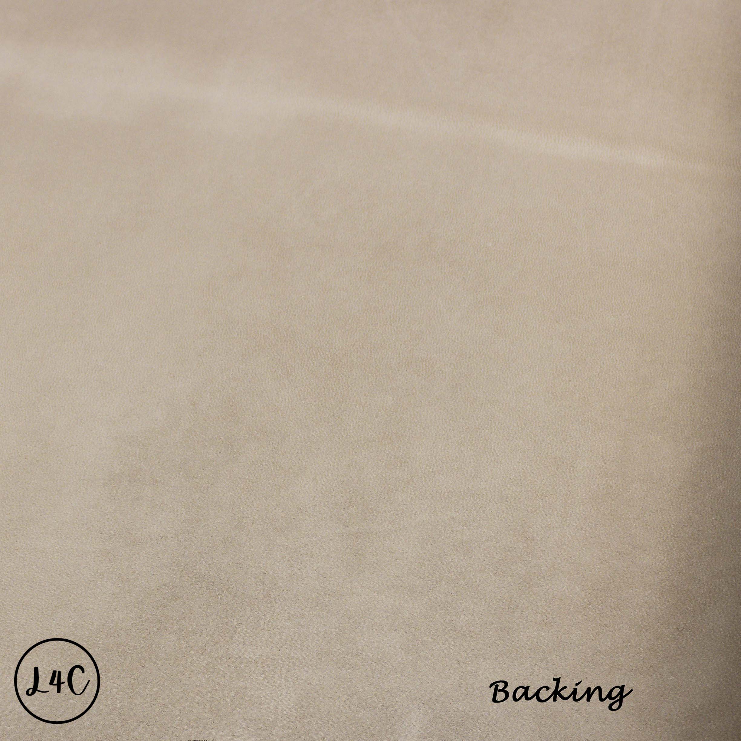 Beige fabric texture with 'L4C' branding and 'Backing' text.