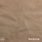 Brown textured fabric with 'Backing' text and L4C logo.