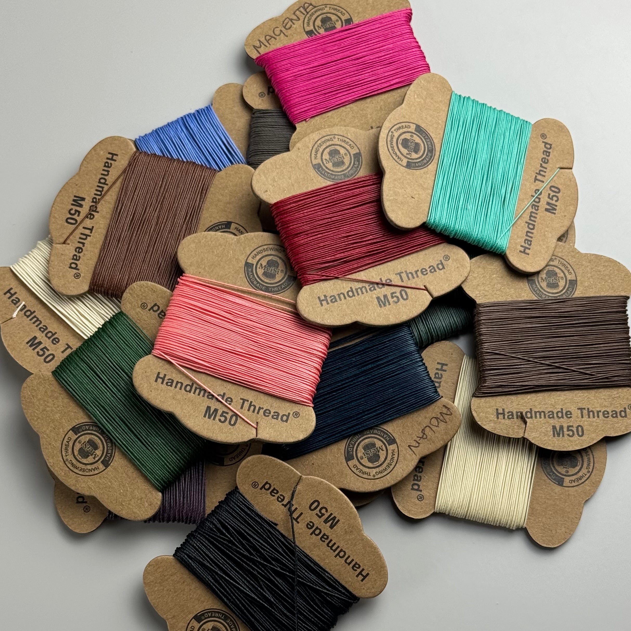 MeiSi Waxed Linen Thread, Assorted, M50, 8 Meters - Leather4Craft