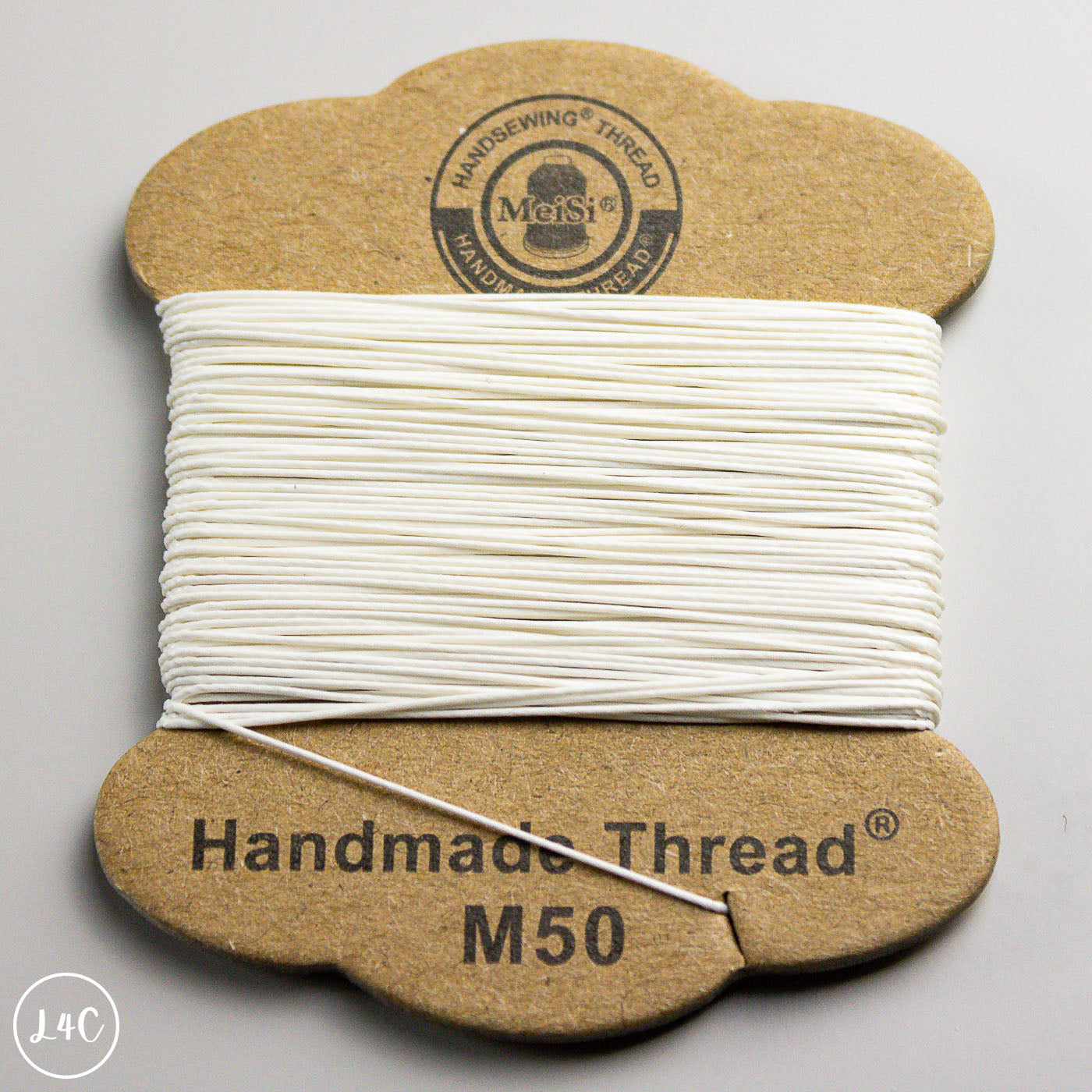 MeiSi Waxed Linen Thread, M50, 10 Meters on Card - Leather4Craft