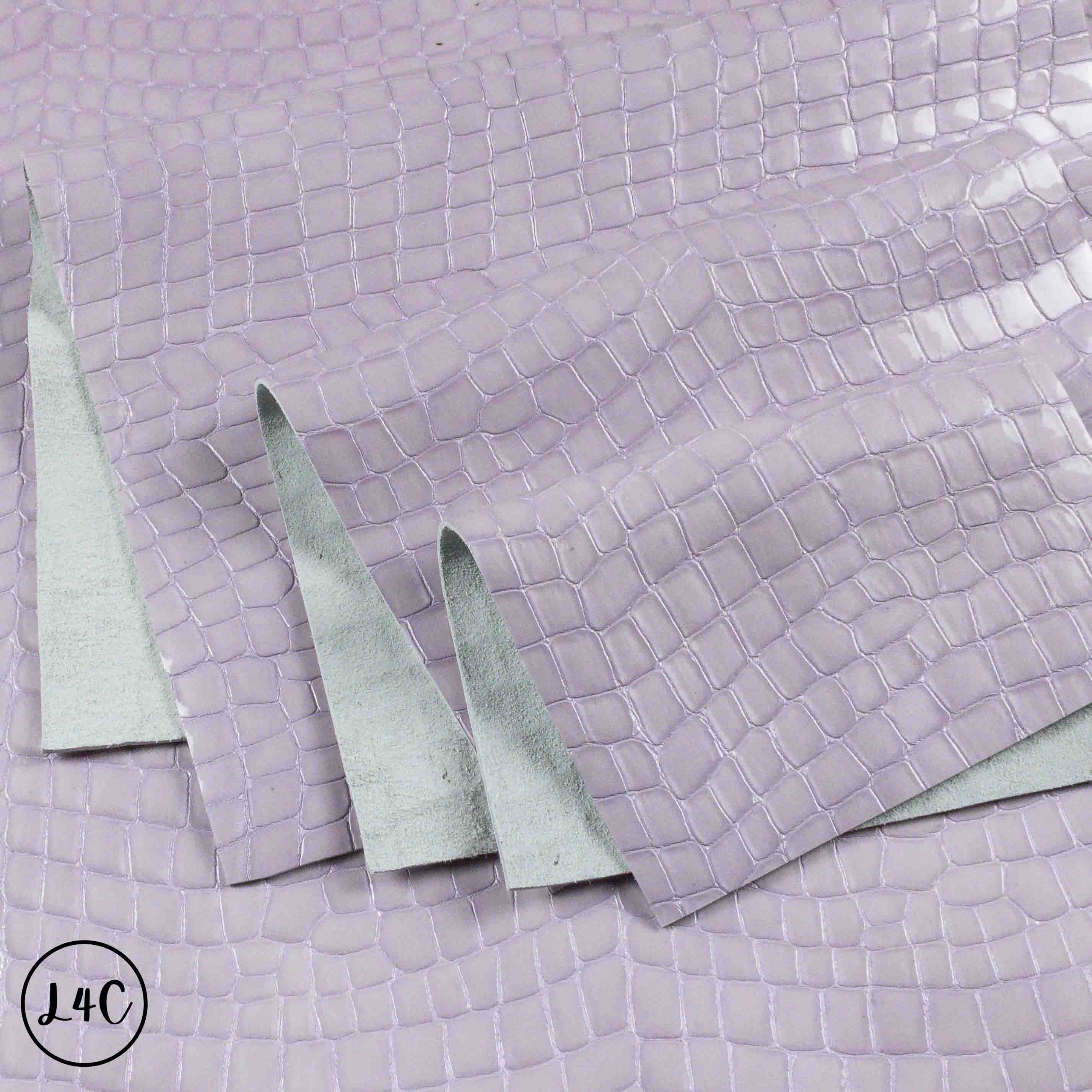 Mock Croc Patent Leather Lavender