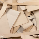 Stack of beige leather off cuts