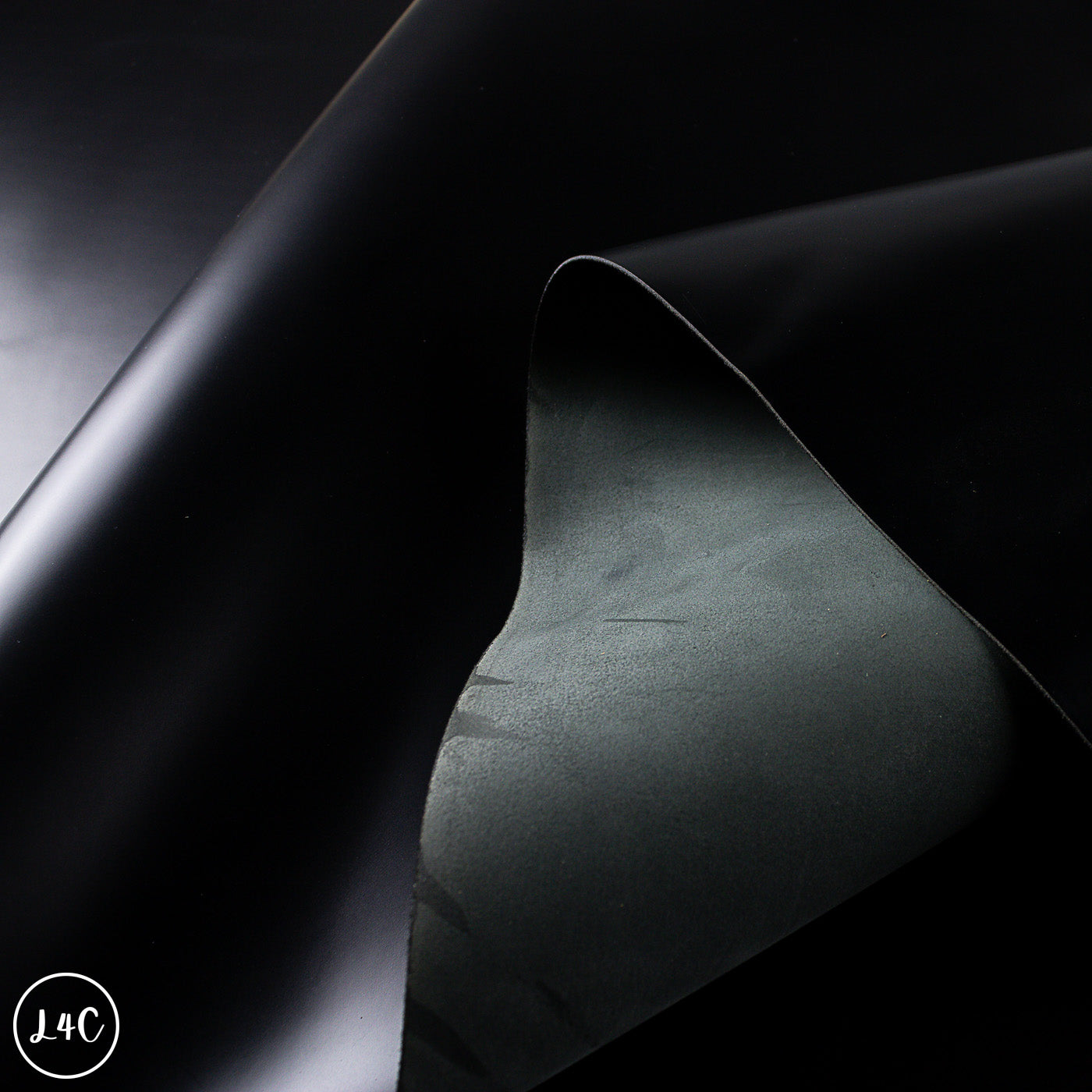 Close-up of a black leather hide