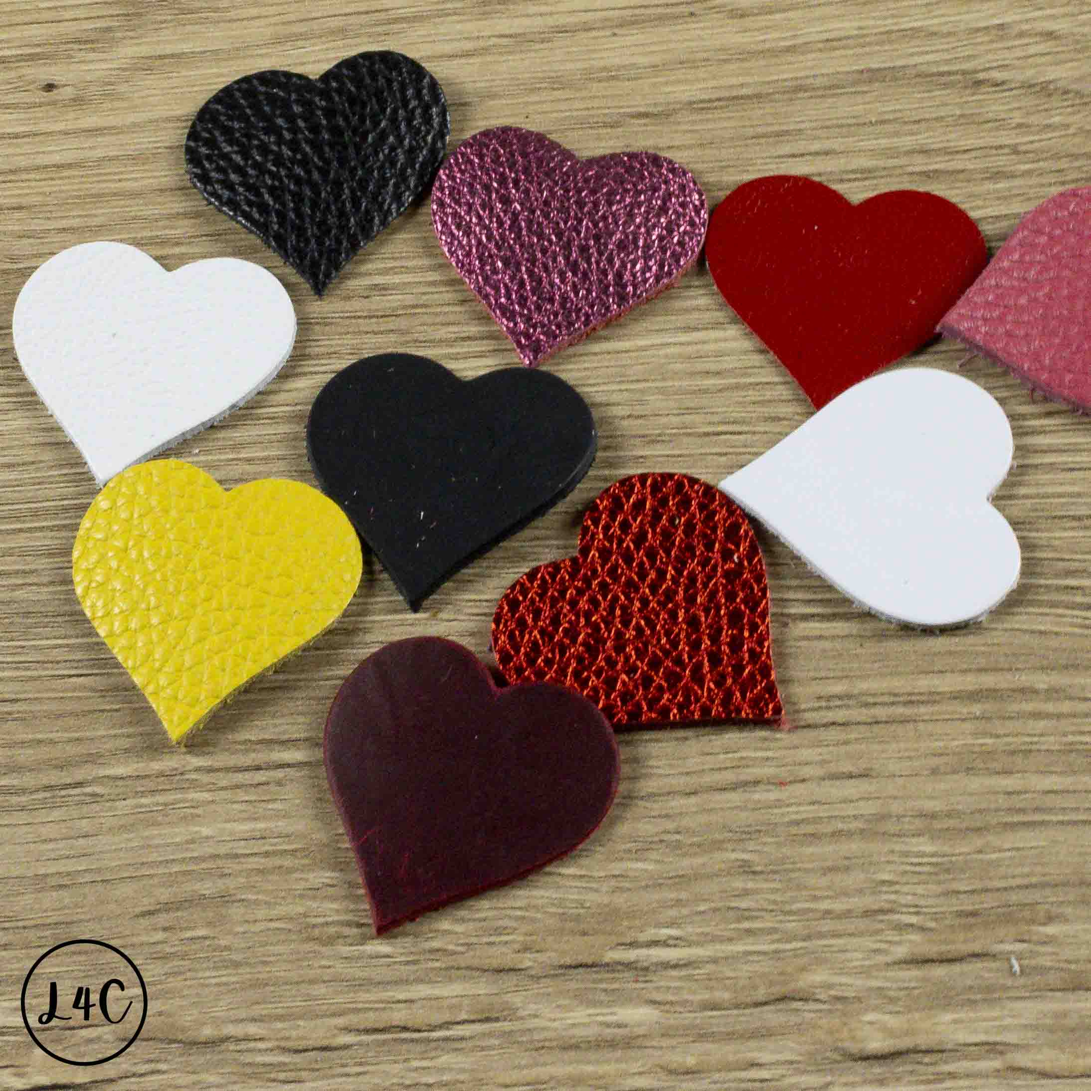 Assorted Leather Hearts & Flowers