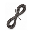 A coiled dark gray elastic cord or strap, secured with a matching tie, shown on a clean white background.