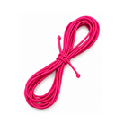 A coiled bright pink elastic cord or strap, secured with a matching tie, shown on a clean white background.