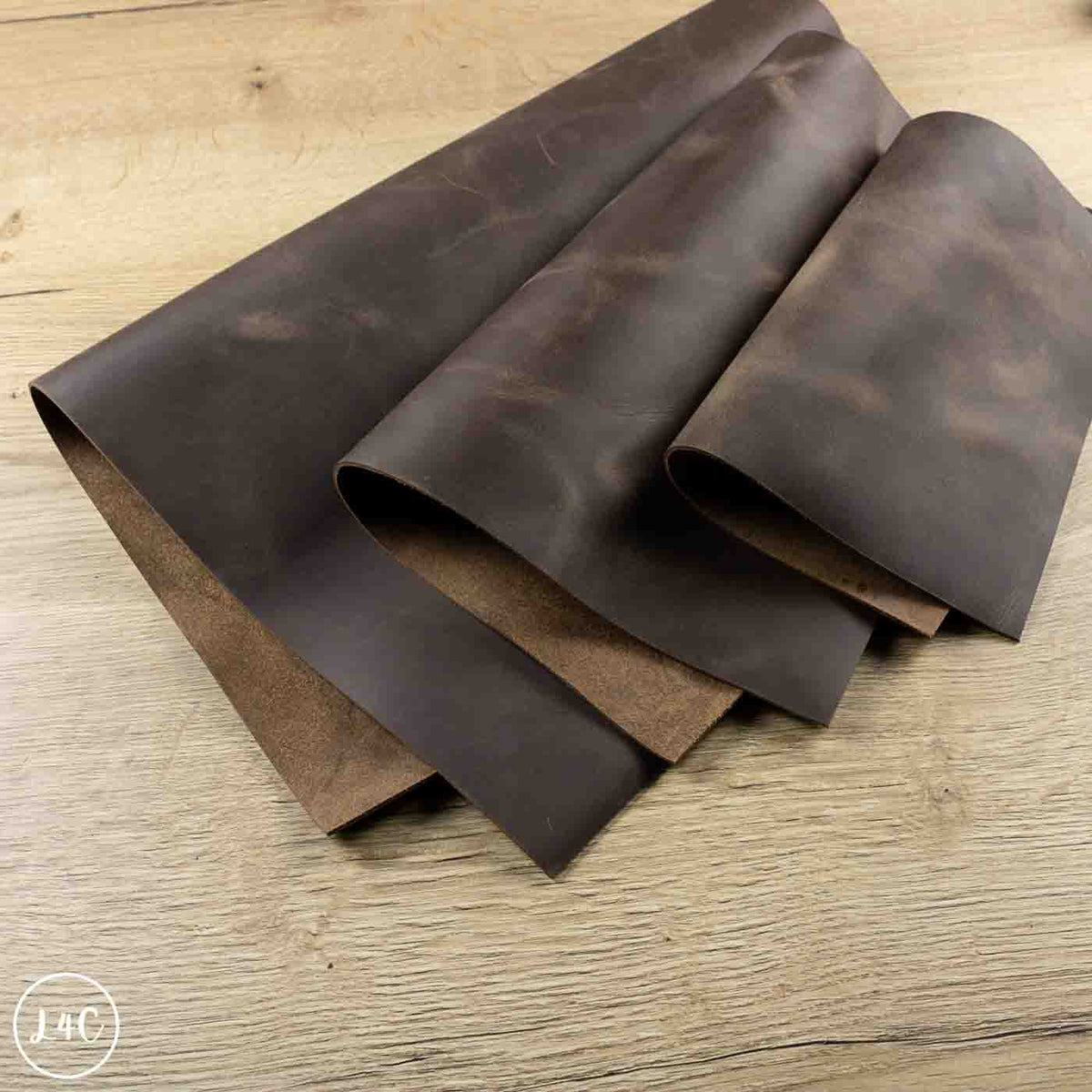crazy horse leather panels in oak