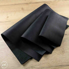 crazy horse leather panels in black
