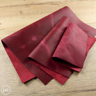 crazy horse leather panels in berry