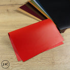 Red calf leather panel