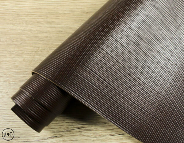 Chocolate Tiled Veg tan Leather Hide, 1.4 - 1.6 mm, 8 sq ft