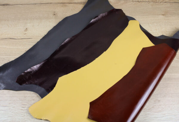 Pack of 4, Assorted Colours Kid Leather Hides, 0.8 - 1.0 mm,