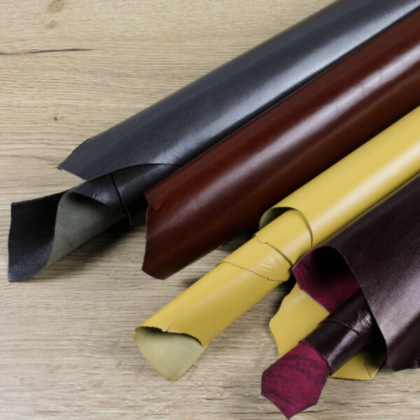 Pack of 4, Assorted Colours Kid Leather Hides, 0.8 - 1.0 mm,