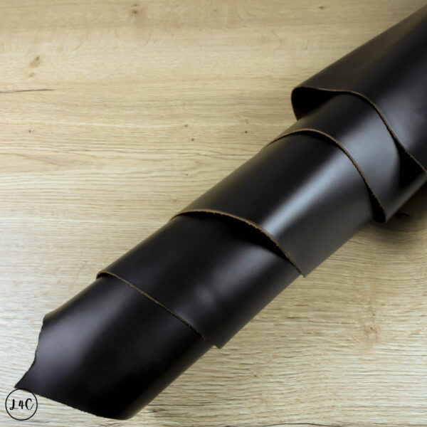 Matte Black Leather Whole Hide, 1.8 - 2.0 mm, 20 sq ft