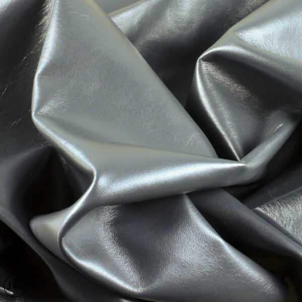 Italian Lamb Nappa Leather x2 Hides , Black and Grey , 5.0 - 8.0 sq ft, 0.6 - 0.8 mm